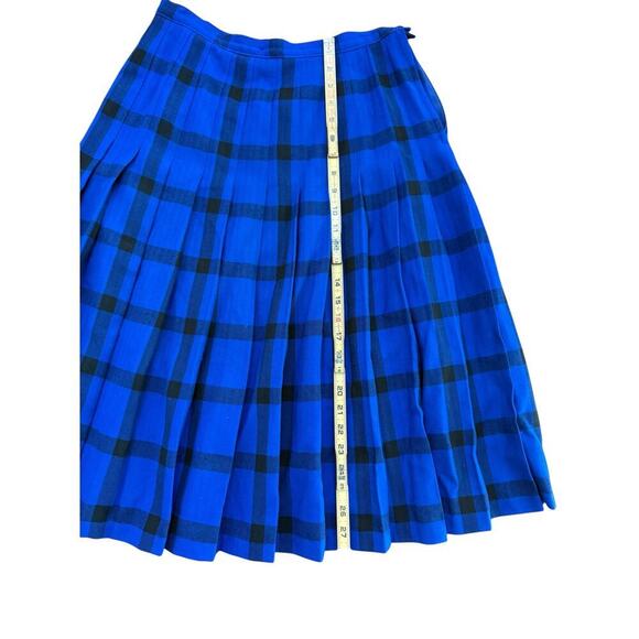 Vintage Pendleton Women's Blue Tartan Plaid Virgin Wool Pleated Skirt Size 14 - Picture 2 of 8